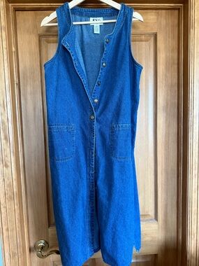 Vintage Button-Front Denim Dress
